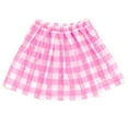 thumbnail image 3 of Barbie Little Girls Tank Top and Pleated Skort Outfit Set Checkered Pink 7-8, 3 of 5