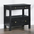 thumbnail image 3 of Comfort Pointe Delano Black Finish Wood 2-drawer Modern Storage Nightstand, 3 of 15