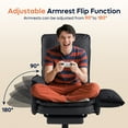thumbnail image 6 of Bestier Big and Tall Executive Office Chair with Footrest and Flip-Up Arms, Ergonomic Reclining High Back Criss Cross Chair with Side Pockets, Height Adjustable, Black, 6 of 11