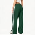 thumbnail image 5 of Tqcoqu Women's High Waist Wide Leg Sweatpants, Lace Side Stripe Drawstring Split Hem Pants with Pockets, Y2K Trendy Casual Athletic Pants, 5 of 9