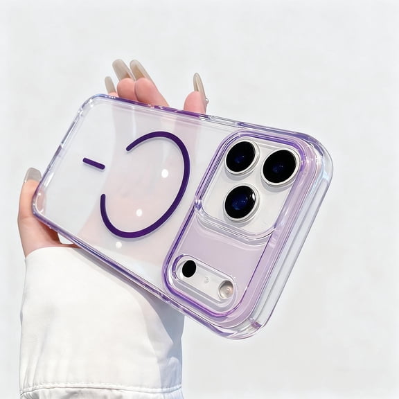 Clear Magnetic Case Compatible for iPhone 17 Pro, Upgraded Colorful Transparent Case [Compatible with Mag-Safe] Slim Lightweight Shockproof Protective Phone Cover for iPhone 17 Pro, Purple