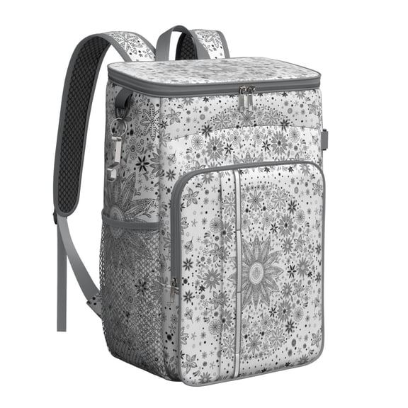 Symmetrical Insulated Cooler Backpack - 20L Leakproof Bag, Nordic Style for Camping & Outdoor