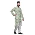 thumbnail image 2 of Atasi Kurta à Manches Longues Imprimé, Boutonné, Asymétrique, Kurta de Designer pour Garçons, 2 of 5
