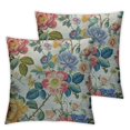 thumbnail image 2 of Acheng Floral Throw Pillow Cover Beautiful Chamomile Rose Petunia Wildflowers Print Decorative Square Pillow Case for Home Bedroom Living Room Cushion Cover 2 pcs White, 2 of 6