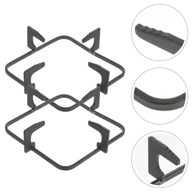 unbranded 2Ud Soporte Para De Gas De Hierro Fundido Negro Con Antideslizante Y Estructura Duradera