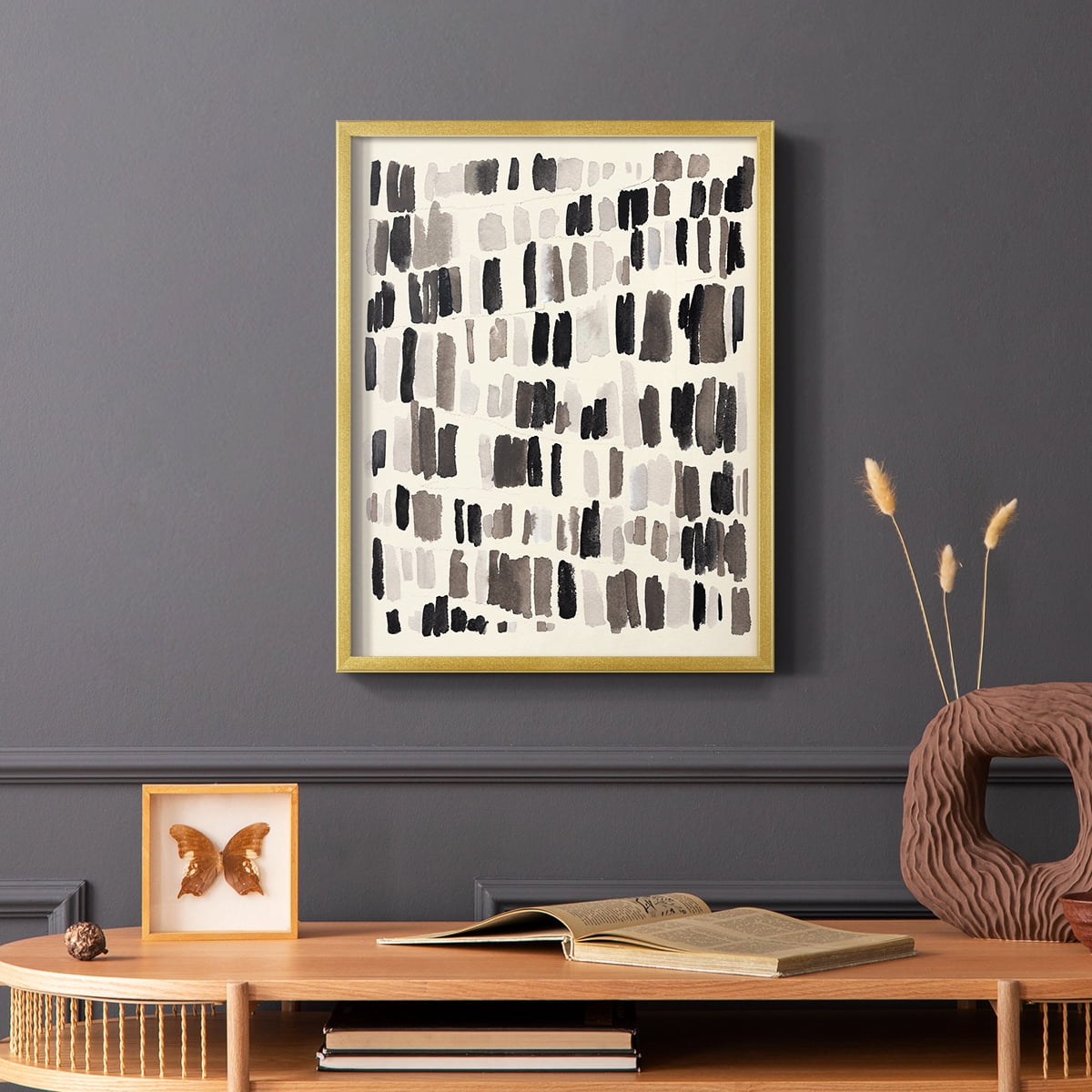 Chalk and Flint I Framed Print in Gold Solid Wood Framed Print No Nail Hanging