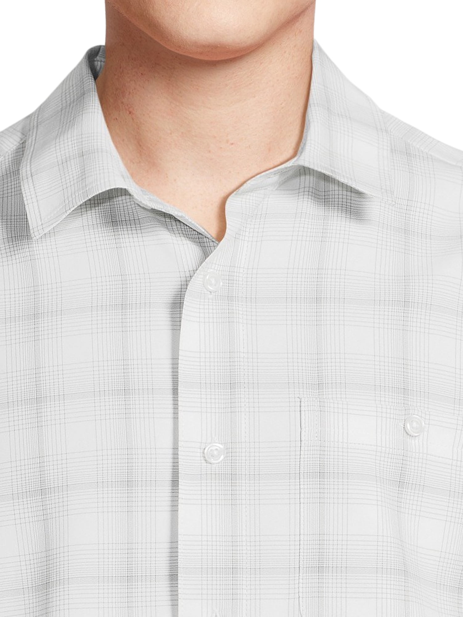 George Men's & Big Men's Microfiber Button-Up Shirt with Short Sleeves, Sizes S-3XL
