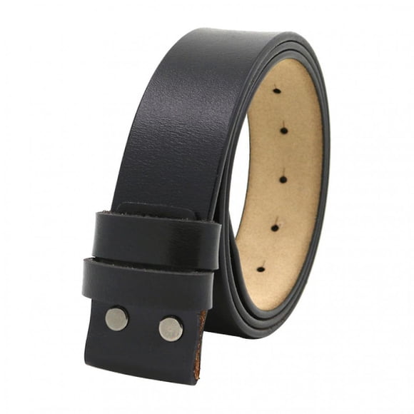 Leather Belt Snap Belt Strap 1.5`` (38 Mm) Wide Belt Without Buckle Coffee