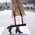 thumbnail image 4 of FORMRS Canvas Laptop Tote Bag for Women with 15.6" Computer Compartments Shoulder Handbag, Geometric Love, 4 of 7
