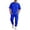 Blue, variant on Men's Suits Slim Fit 2 Piece Suit Set for Men Business Formal Wedding Tuxedo One Button Jacket with Flat Front Pants Solid Color Party Dress Suit