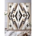 thumbnail image 2 of Black Brown Sheer Curtains 96 Inch Length 2 Panels Set, Boho Vintage Southwestern Ethnic Geometric Voile Window Treatment Semi Sheer Long Curtains Drapes for Bedroom/Living Room/Kitchen 52"x96"x2, 2 of 7