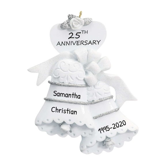 Ornaments by Elves Personalized Couple Christmas Ornament 2024 25th Anniversary Ornaments .25lbs