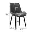thumbnail image 3 of Clipop Faux Leather Dining Chairs Set of 2, Mid Century Modern Armless Chair,for Kitchen,Gray, 3 of 9