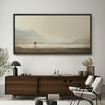 thumbnail image 4 of Large Framed Canvas Print A lonely figure walking through the quiet landscape Wall Art Decorative Ready to Hang Painting for Living room Bedroom - 60"x30" Black Frame, 4 of 9