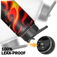 thumbnail image 5 of 18oz Insulated Water Bottle with Straw & Cleaning Brush, Wide Mouth Stainless Steel Flask, Flame Print, 5 of 5