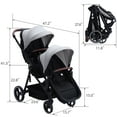 thumbnail image 5 of Foldable Twin Baby Double Stroller with Large Storage Basket and Canopy,Lightweight Travel Stroller Infant Pushchair，Grey, 5 of 6