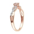 thumbnail image 2 of 1/5 Carat (Ctw) Morganite Ring with Diamonds in Rose Plated Sterling Silver for Women, 2 of 4