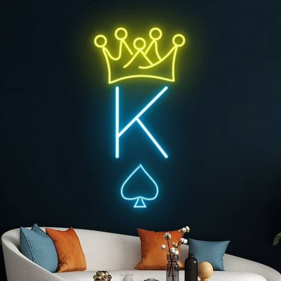 Handmadetneonsign King Crown Neon Sign, Crown King Led Sign, K Crown Led Light, Home Decor