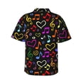 thumbnail image 3 of Musical Notes Hawaiian Shirts For Men, Summer Short-Sleeve Relaxed-Fit Button-Down Shirts X-Large, 3 of 9