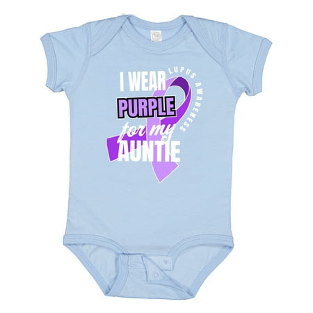 

Inktastic I Wear Purple for My Auntie Lupus Awareness Gift Baby Boy or Baby Girl Bodysuit