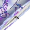 thumbnail image 4 of 3 Pcs Soft Bedding Set, Includes 1 Duvet Cover with Zipper And 2 Pillow Shams,Purple Butterfly King(102"×90"), 4 of 8