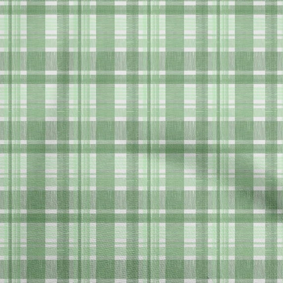 oneOone Polyester Spandex Green Fabric Abstract Check Craft Projects Decor Fabric Printed By The Yard 56 Inch Wide