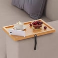 thumbnail image 4 of WRKEKC Clearance Sofa Armrest Tray with Phone Holder, Wooden Side Table for Drinks, Books, and Remote Controls, 4 of 6