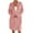 Pink, variant on Womens Full Zipper Flannel Robes Fuzzy Soft Long Sleeve Loungewear Simple Solid Color Winter Warm Comfortable Sleepwear Casual Loose Knee Length Bathrobe Pink L