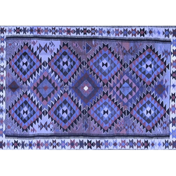 Ahgly Company Indoor Rectangle Persian Blue Traditional Area Rugs, 4' x 6'