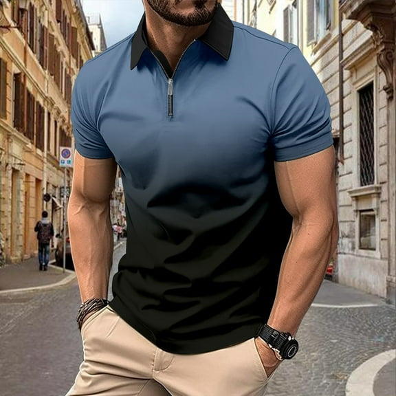 Mens Polo Shirts Four Seasons Leisure Fashion Design Lapel Button Short Sleeve Tops Sportwear