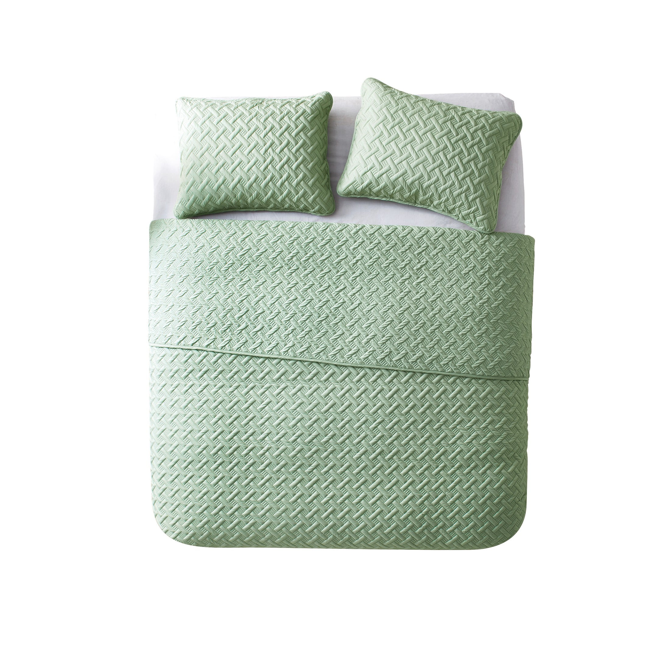 VCNY Home Nina 3-Piece Green Geometric Quilt Set, King, Adult, Unisex