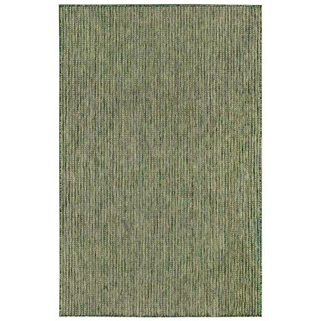 Trans-Ocean Imports CRE69842206 6 ft. 6 in. x 9 ft. 4 in. Liora Manne Carmel Texture Stripe Indoor & Outdoor Rug Wilton Woven Rectangular Rug - Green