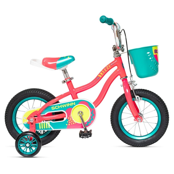 Schwinn 12in. Breeze Girls Kids Bike with Basket, Pink