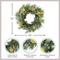 thumbnail image 5 of Northlight Real Touch™️ Cypress, Lemon and Eucalyptus Artificial Christmas Wreath - 22" - Unlit, 5 of 9