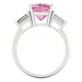 thumbnail image 4 of Clara Pucci 14K White Gold Solid Gold Pink Three-Stone Anniversary Ring for Women - 3 cttw Cushion Cut, 4 of 7