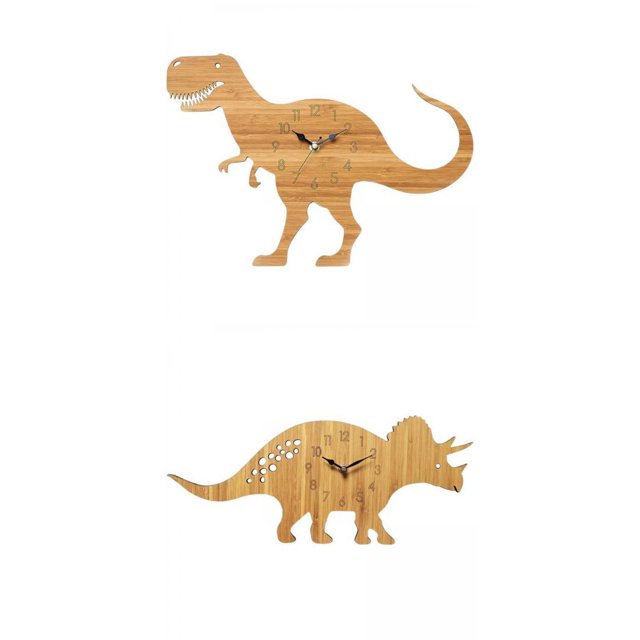 Reloj de pared,Relojes de madera silenciosos que no hacen tictac para la habitación de los ,Reloj de pared con pilas de de dinosaurio de madera,Relojes colgantes Reloj Animal Gloria Reloj de pared