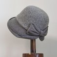 thumbnail image 3 of Gorro de lana de invierno, sombreros fedora retro para mujer, sombreros de iglesia, sombrero de pesca, sombrero de fieltro para mujer, sombrero bombín, 3 of 3