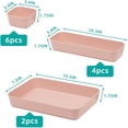 thumbnail image 2 of Set Of 12 Pink Color Plastic Desk Drawer Organizers For Makeup Bathroom Office Kitchen Vanity Drawer Storage Box Contain, 2 of 7
