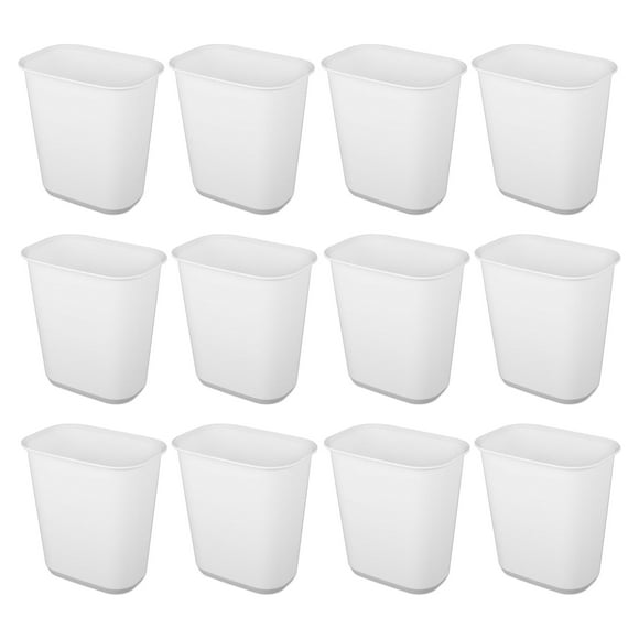 Sterilite Poubelle Rectangulaire 5.5 Gallons à Dessus Ouvert, Lot de 12, Blanc