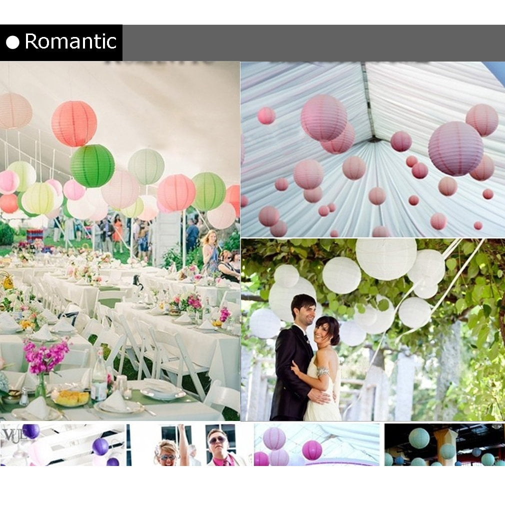 Round Multicolor Chinese Paper Lanterns Wedding Party Decoration 8