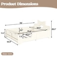 thumbnail image 4 of HOQBN Full Size Kids Platform Bed with Surround Guardrails, Cute Bowknot Shaped Headboard & Built-in Side Bookshelf, Wood Finish Floor Bed Beige, 4 of 9