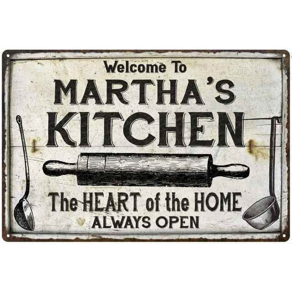 MARTHA'S Kitchen Farmhouse Sign Gift 8x12 Metal 208120033041