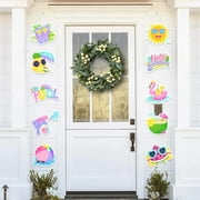 Swimming Pool Door Banner - Summer Pool Party Decorations, Pool Birthday Baby Shower Porch Sign Banner, Swimming Pool Hanging Garland for Tropical Hawaiian Beach Luau Theme Party Supplies