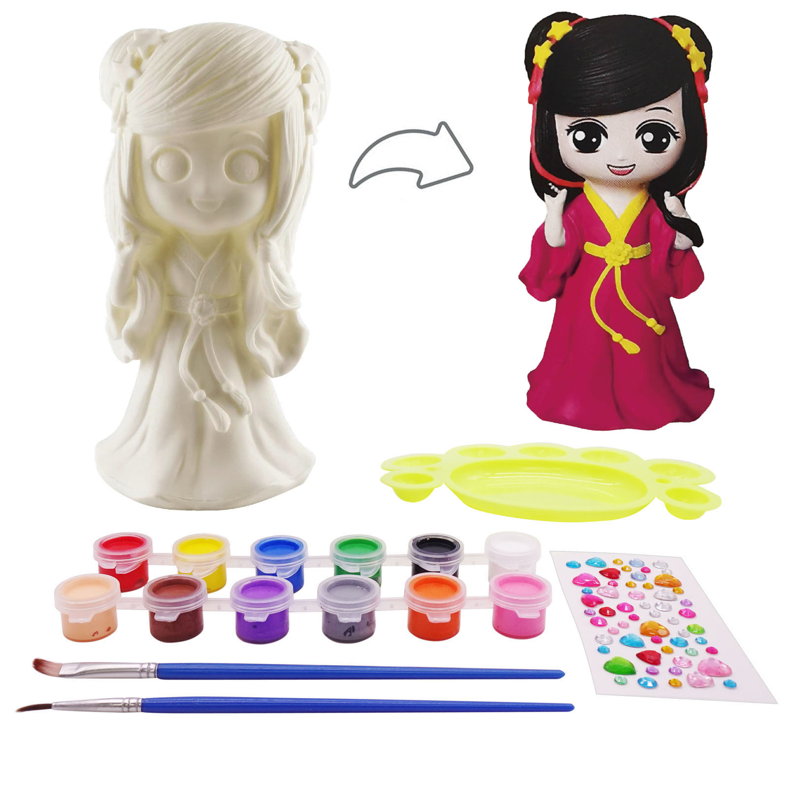 veZve Craft Kit Painting Toy for Kids 4 to 8 Years Old Girls DIY Child Money Bank, Princess