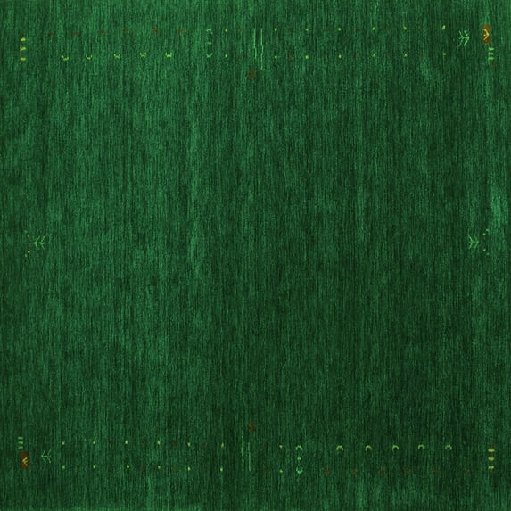 Ahgly Company Indoor Square Abstract Green Contemporary Area Rugs, 7' Square