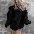 thumbnail image 2 of Vedolay Womens Tops Womens Denim Jacket Casual Long Sleeve Jean Jacket with Pockets,Black One Size, 2 of 5