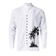 thumbnail image 2 of Camisas Hombre Manga Corta Camisa de manga larga con estampado 3D digital y cuello con botones sueltos para ocio en la playa para hombre (White, M), 2 of 4