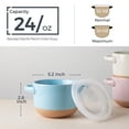 thumbnail image 3 of AmorArc 24 Ounces Soup Bowls with Large Handles and Lids, Stoneware Bowls Set of 4 for Soup,Cereal,Stew,Noodle,Colourful Ceramic Kitchen Bowls, Microwave&Dishwasher Safe, Multicolor, 3 of 5