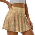 thumbnail image 5 of Yuyamidu Bling Sparkling Yellow Womens Golf Skirts with Shorts Novelty Tennis Skort with Pockets Athletic Pickleball Outfits Size 2XL, 5 of 7
