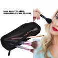 thumbnail image 3 of Estuche para brochas de maquillaje, bolsa para brochas de maquillaje con cremallera de nailon portátil, juego de brochas de cosméticos, bolsa negra, 3 of 8
